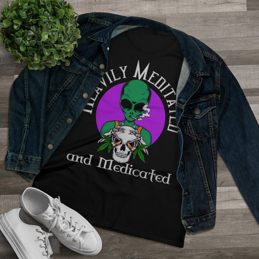 Heavily Meditated Stoner Alien Ladies Shirt