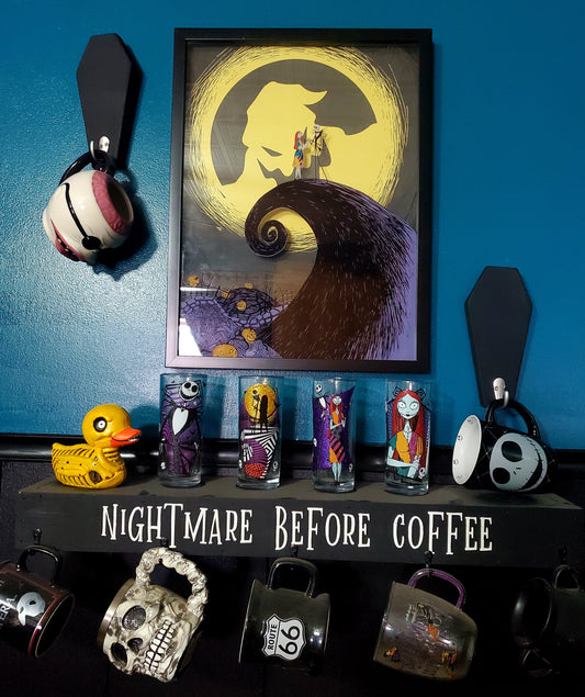 Nightmare Before Coffee Hanging Shelf