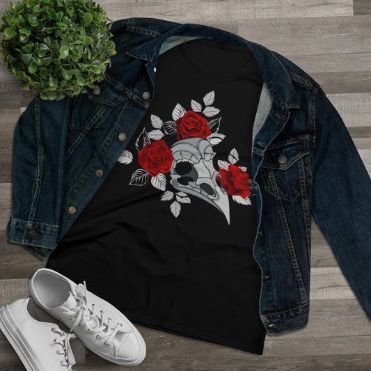 Raven Skull and Roses Ladies Shirt