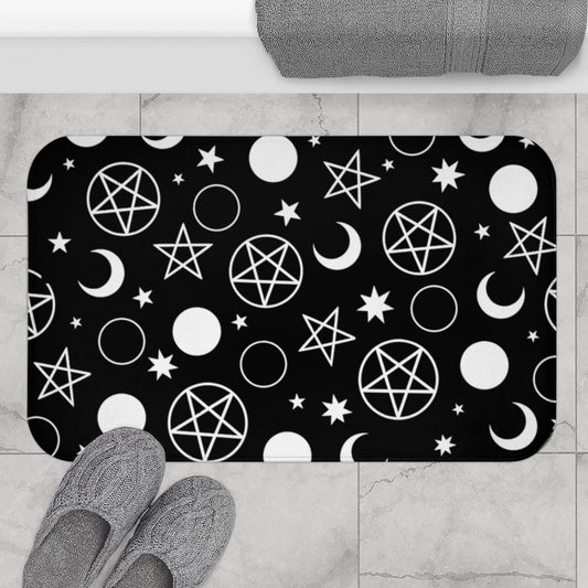 Witchy Occult Pattern Bathroom Kitchen Rug