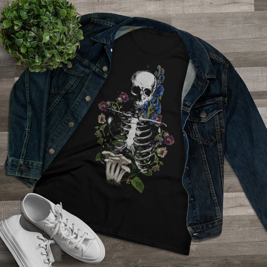 Cottagecore Skeleton and Mushroom Ladies Shirt