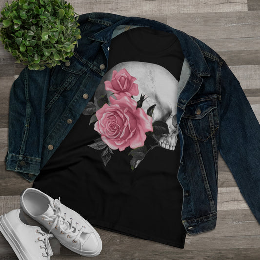 Floral Rose Skull Ladies Shirt