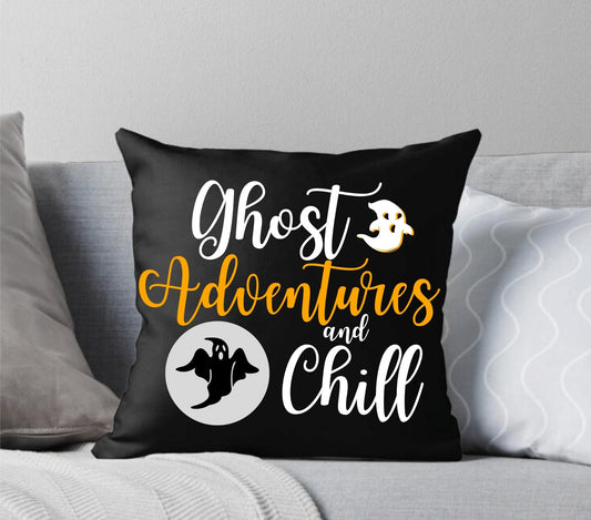 Ghost Adventures and Chill Orange and Black Throw Pillow