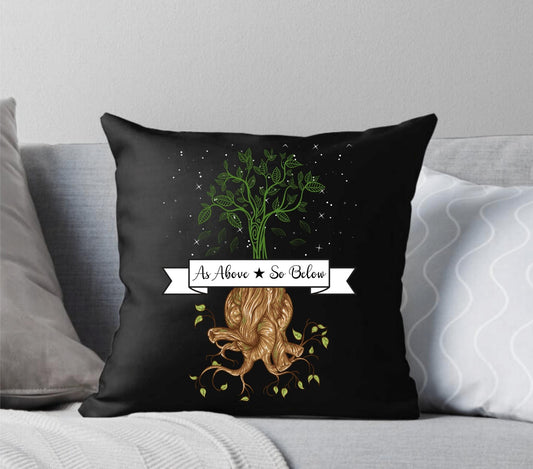 As Above So Below Witchy Occult Throw Pillow