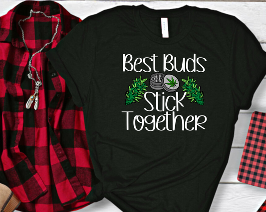 Best Buds Stick Together Stoner Ladies T-Shirt