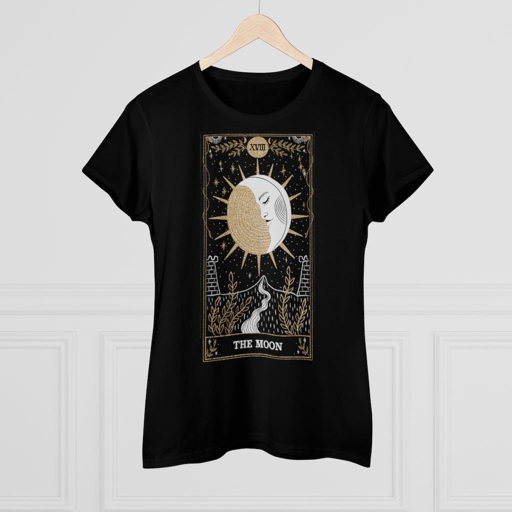 The Moon Tarot Card Ladies T-Shirt