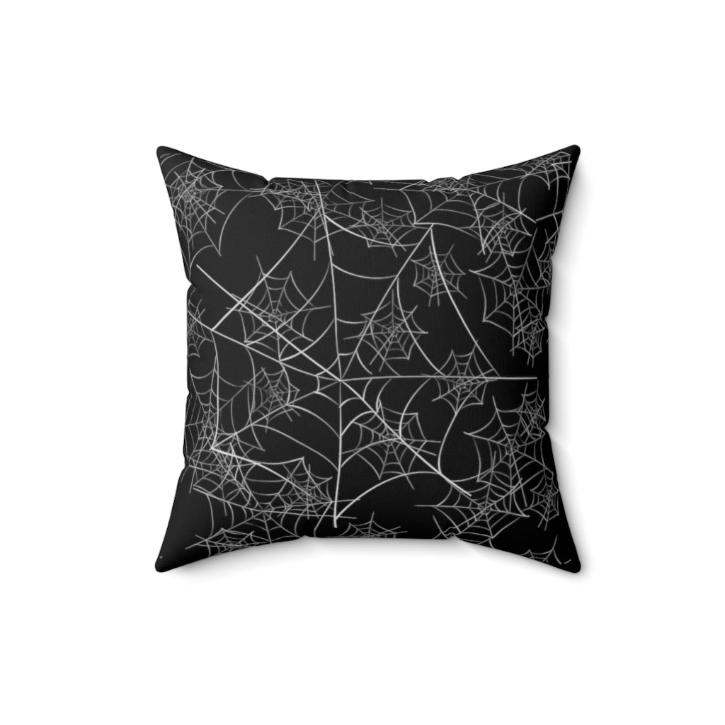 Gothic Spider Web Throw Pillow