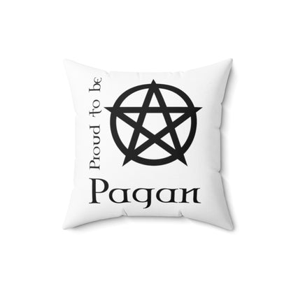 Proud to be Pagan Black Pentacle White Throw Pillow