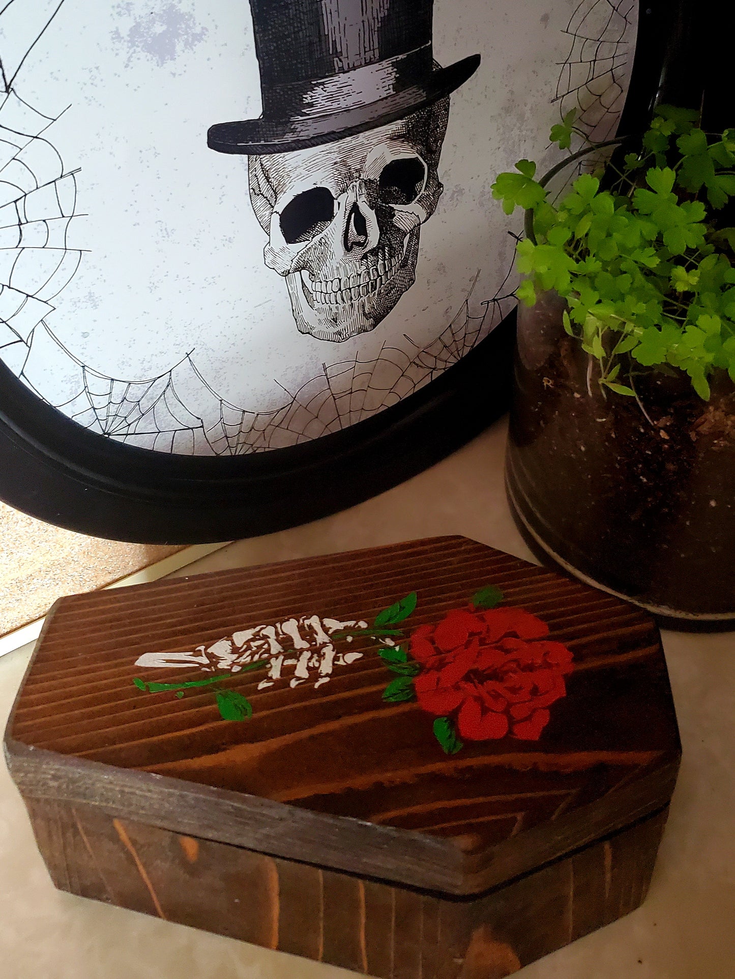 Skeleton Hand Coffin Trinket Box