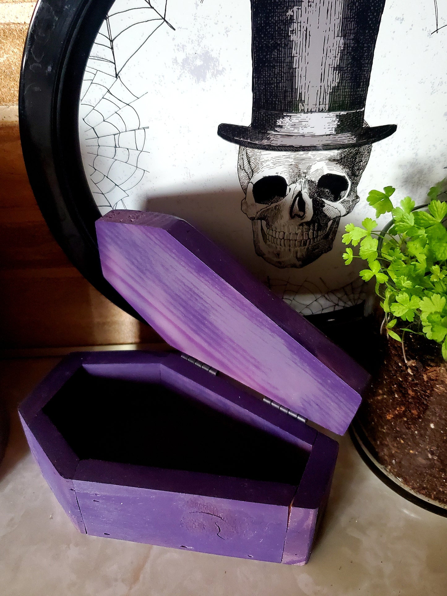 Purple Coffin Trinket Box