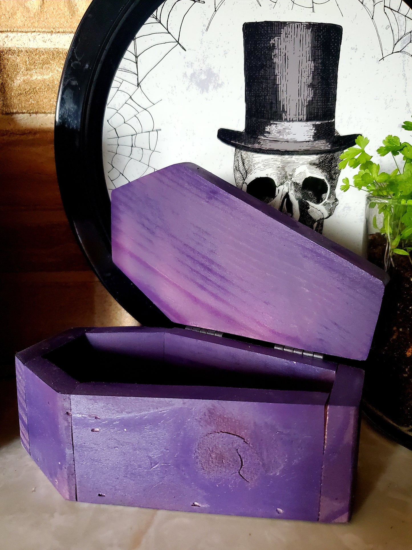 Purple Coffin Trinket Box