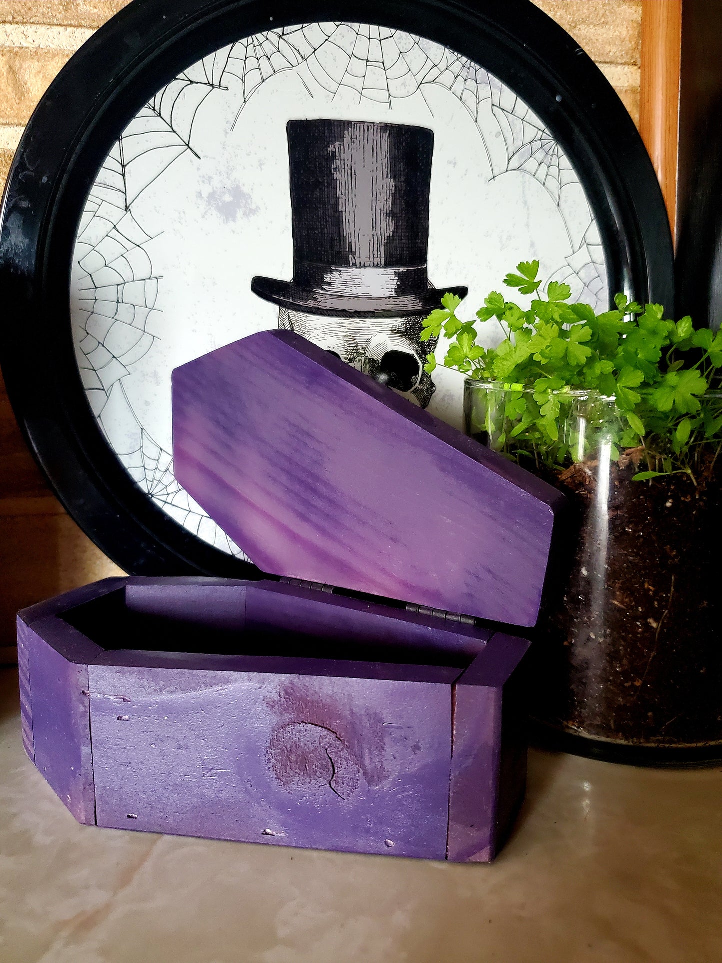 Purple Coffin Trinket Box