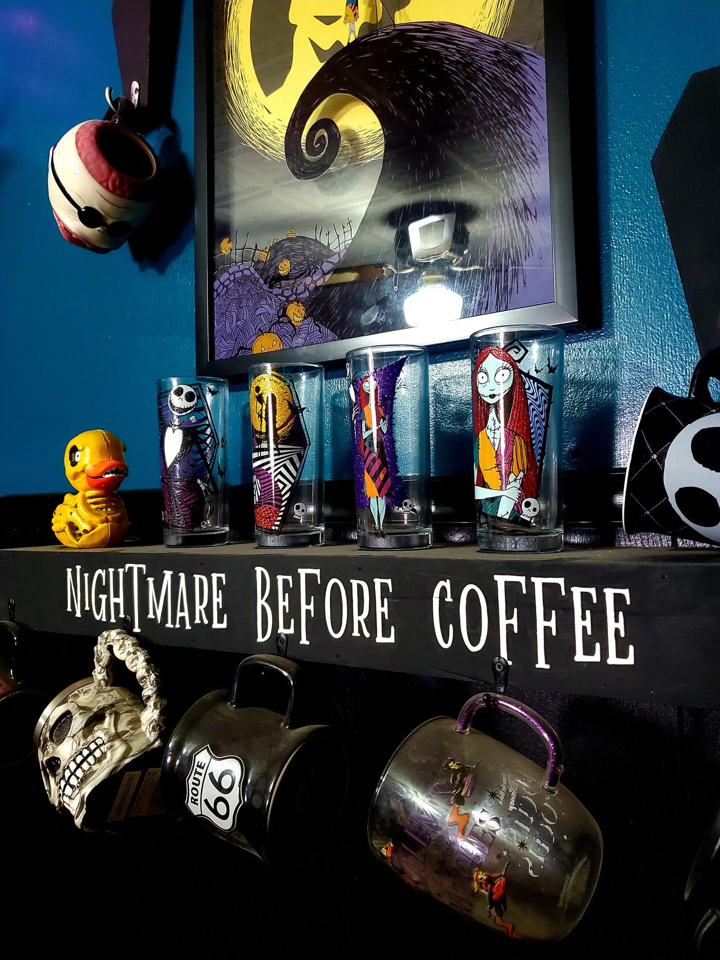 Im a Nightmare Before Coffee NBC Cold Glass Cup / Ice Coffee Cup