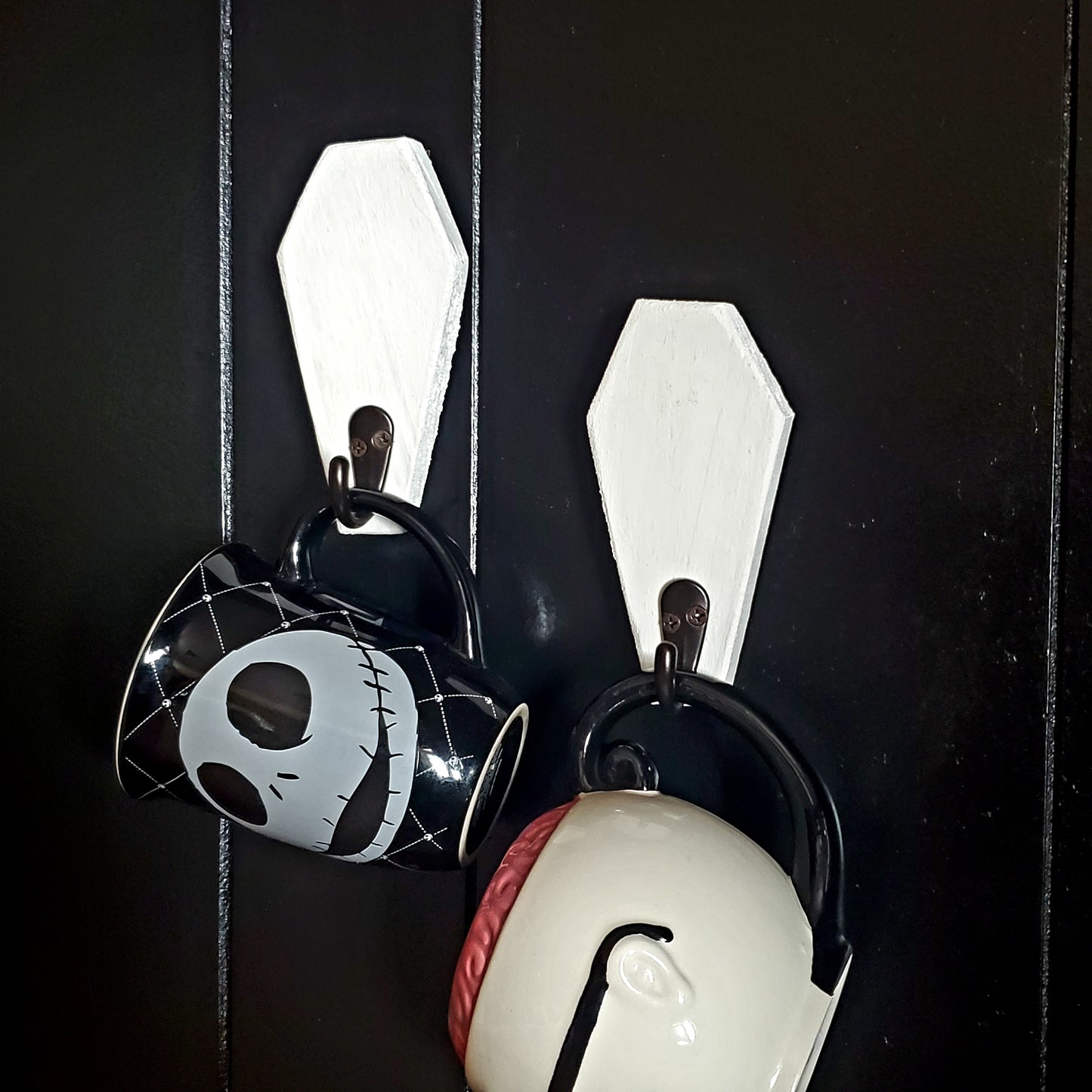 White Coffin Wall Hooks