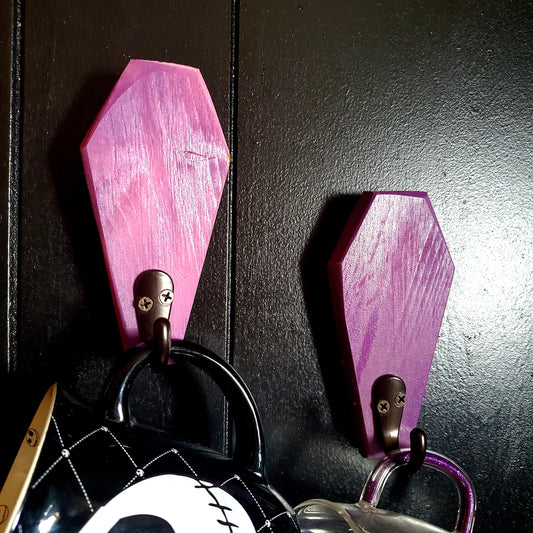 Purple Coffin Wall Hooks