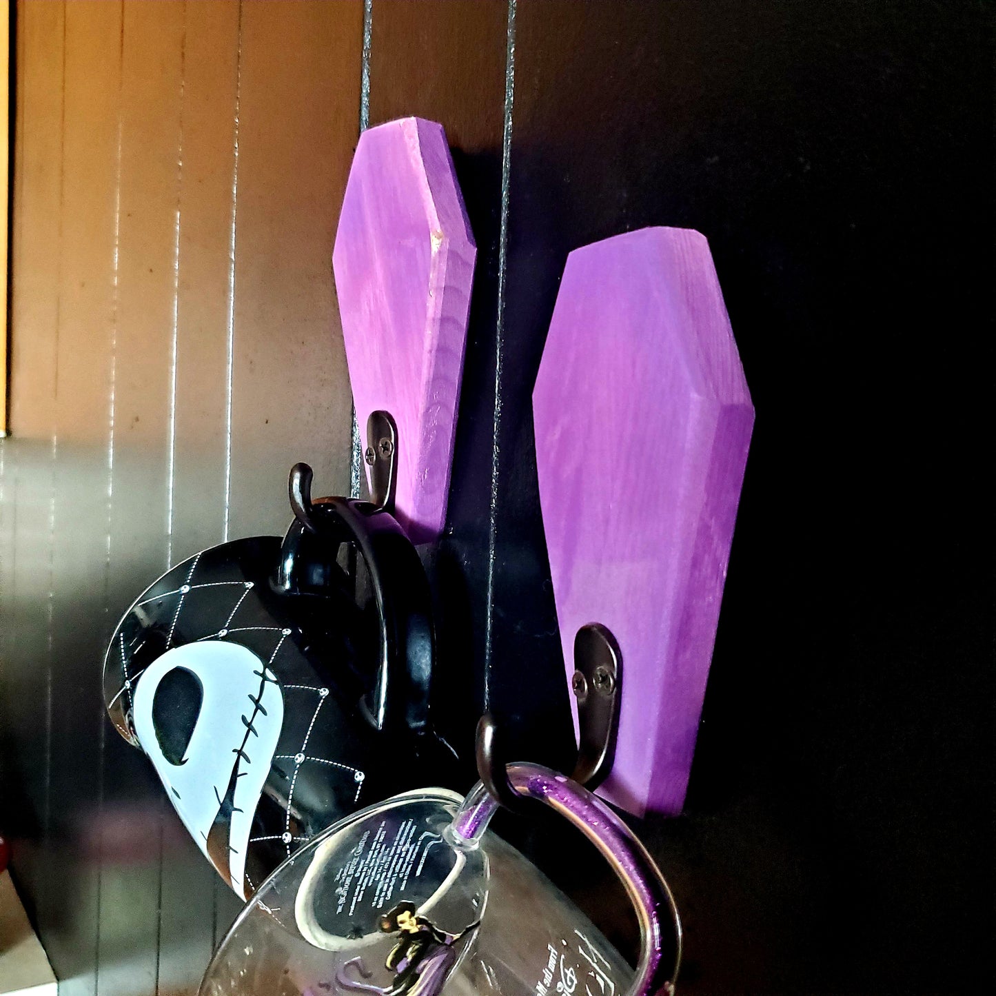 Purple Coffin Wall Hooks