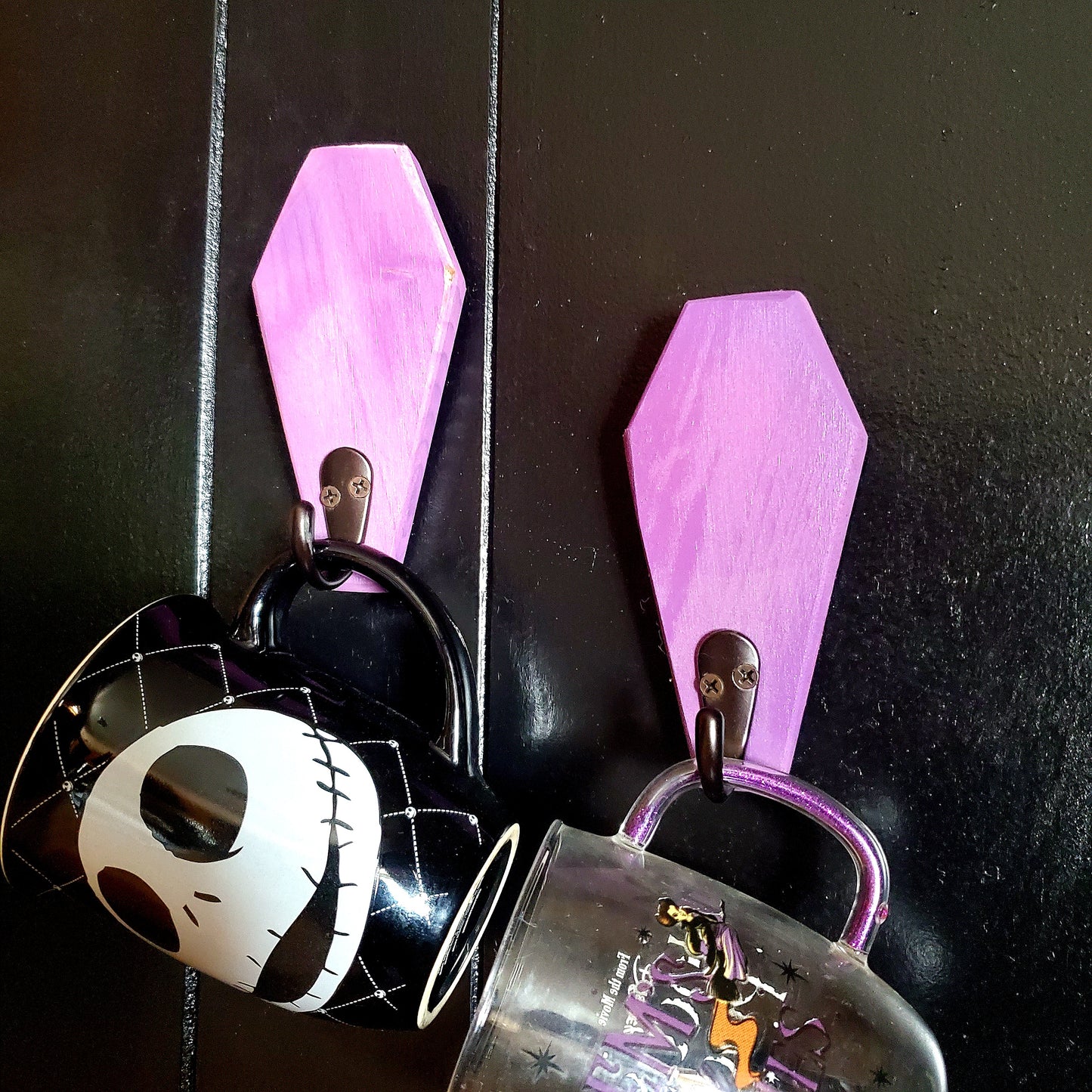 Purple Coffin Wall Hooks