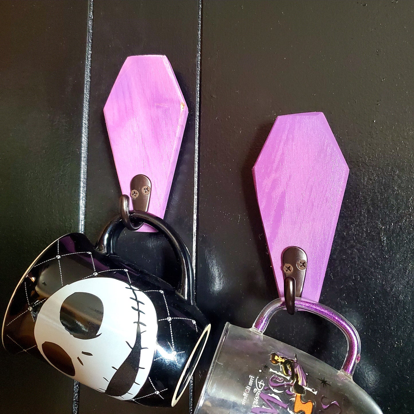 Purple Coffin Wall Hooks