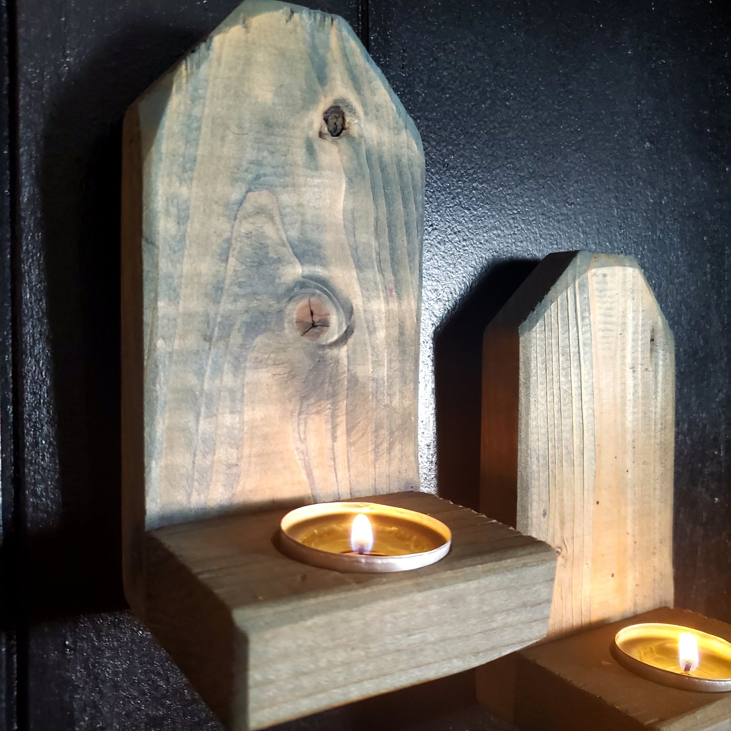 Boho Denim Blue Candle Holders