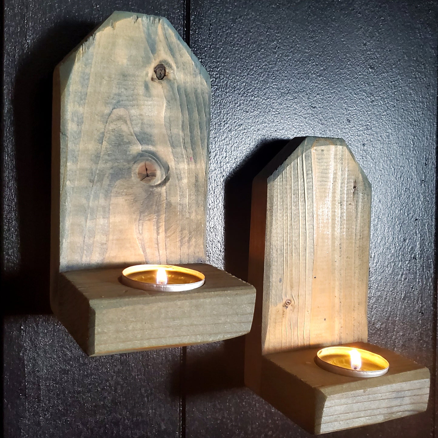 Boho Denim Blue Candle Holders