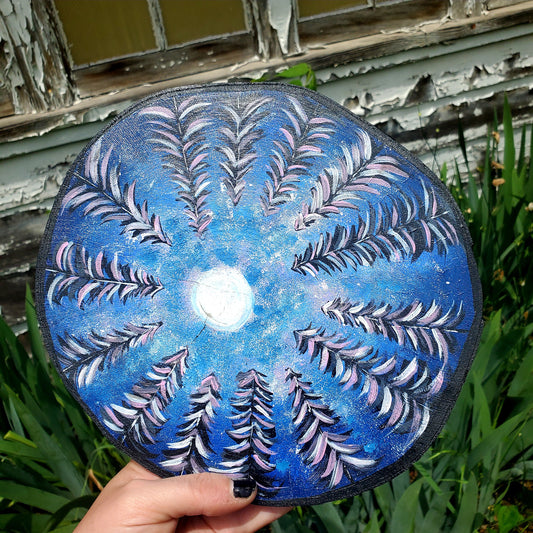 Galaxy Tree and Moon Painted Wood Slice