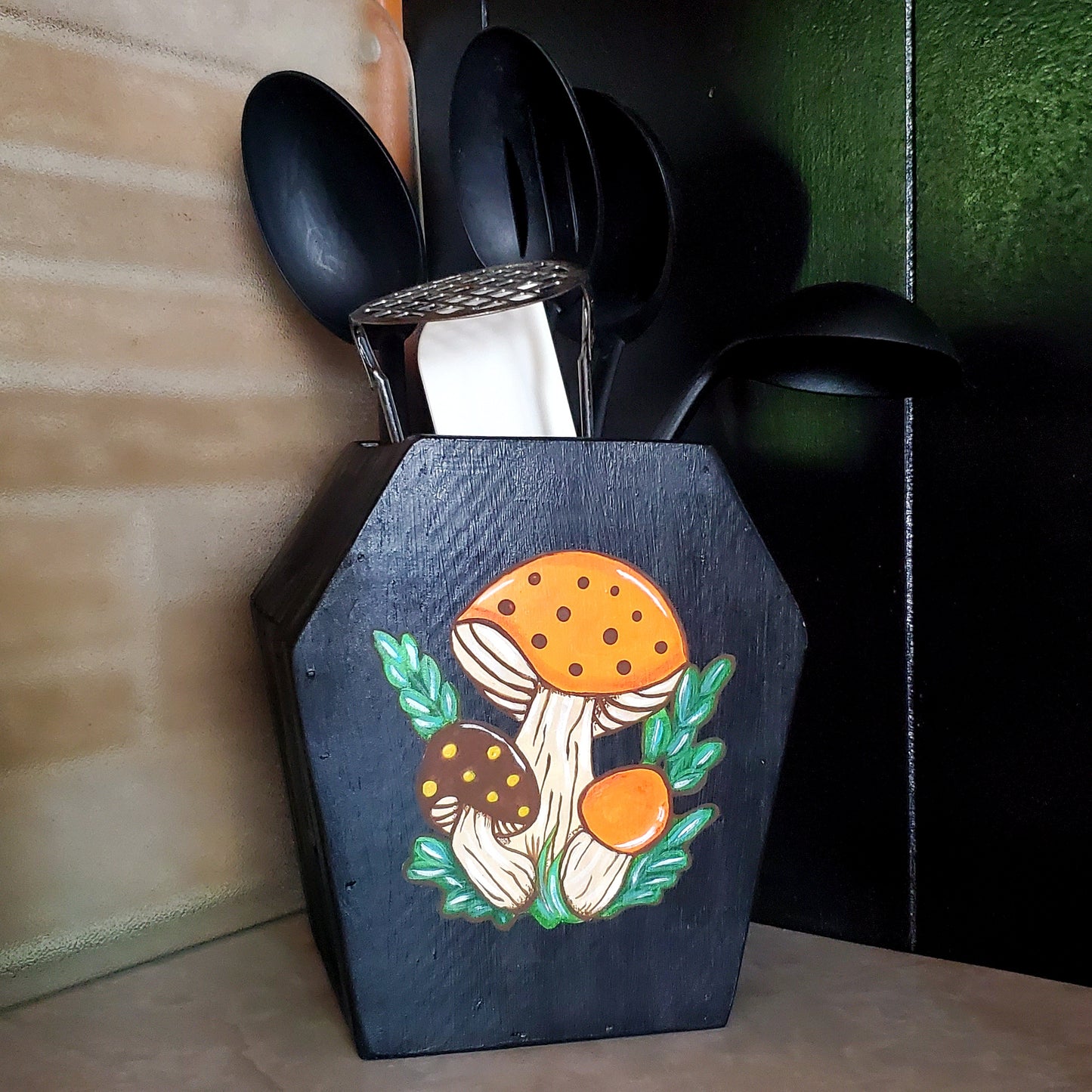 70's Nostalgia Mushroom Utensil Holder