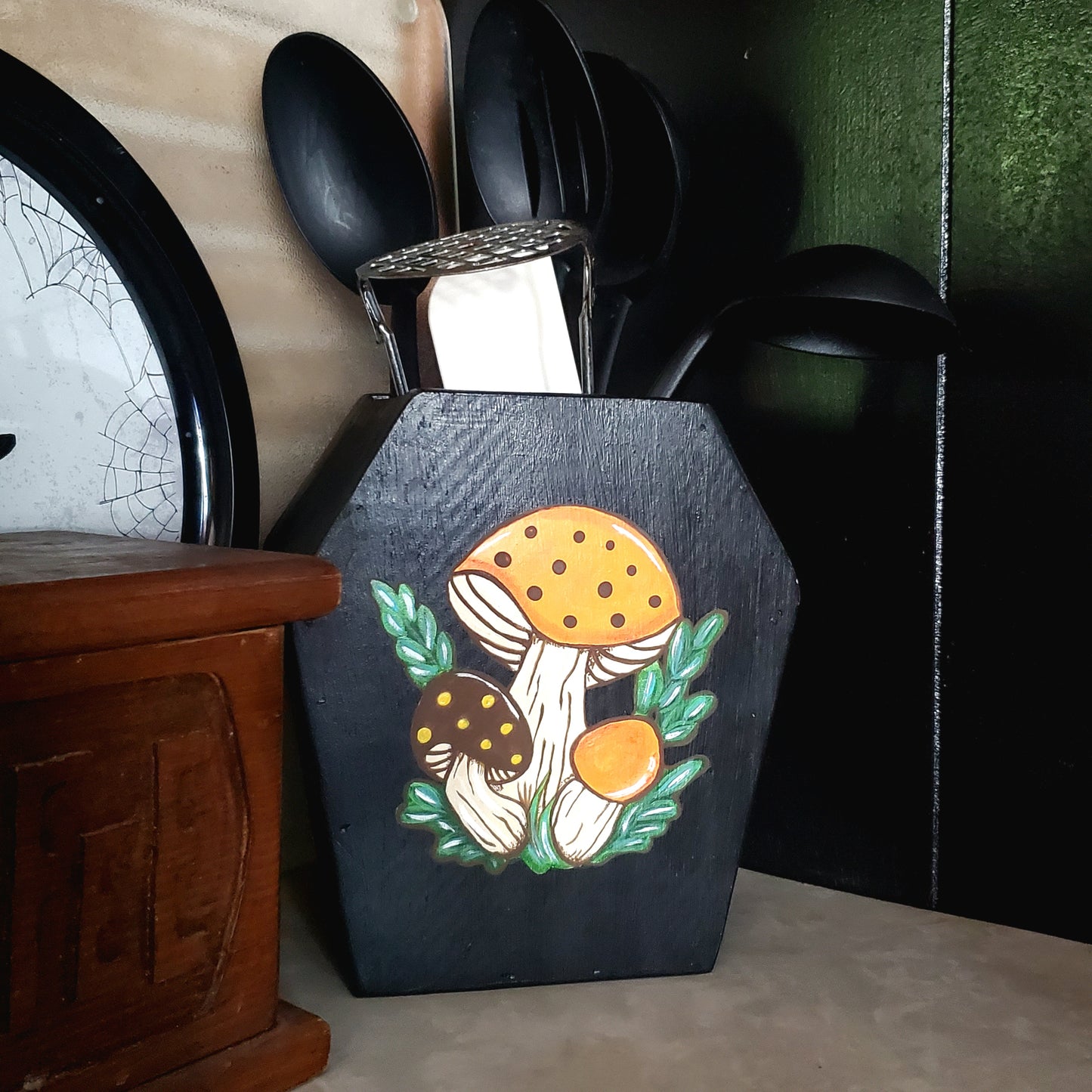 70's Nostalgia Mushroom Utensil Holder