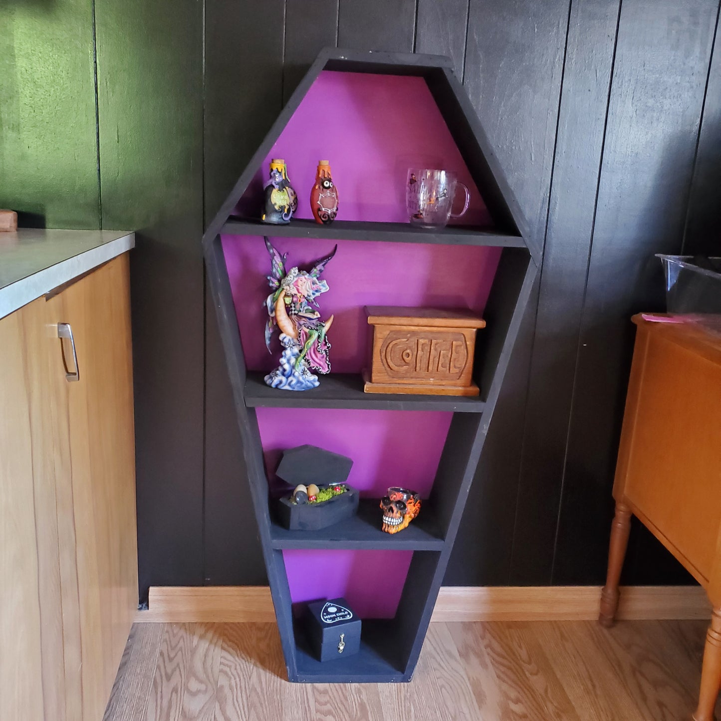 4ft Witchy Purple Coffin Shelf