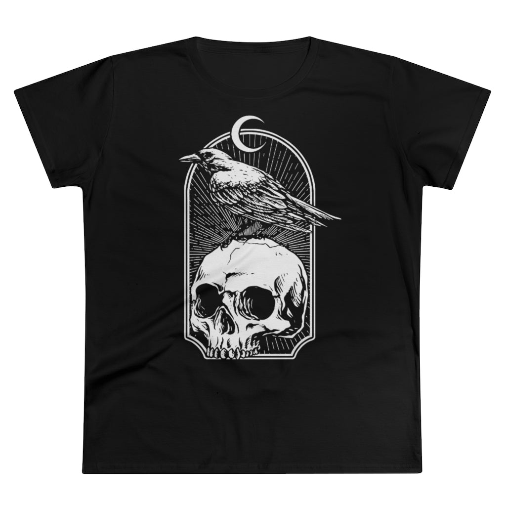 Witchy Raven and Skull Ladies T-Shirt