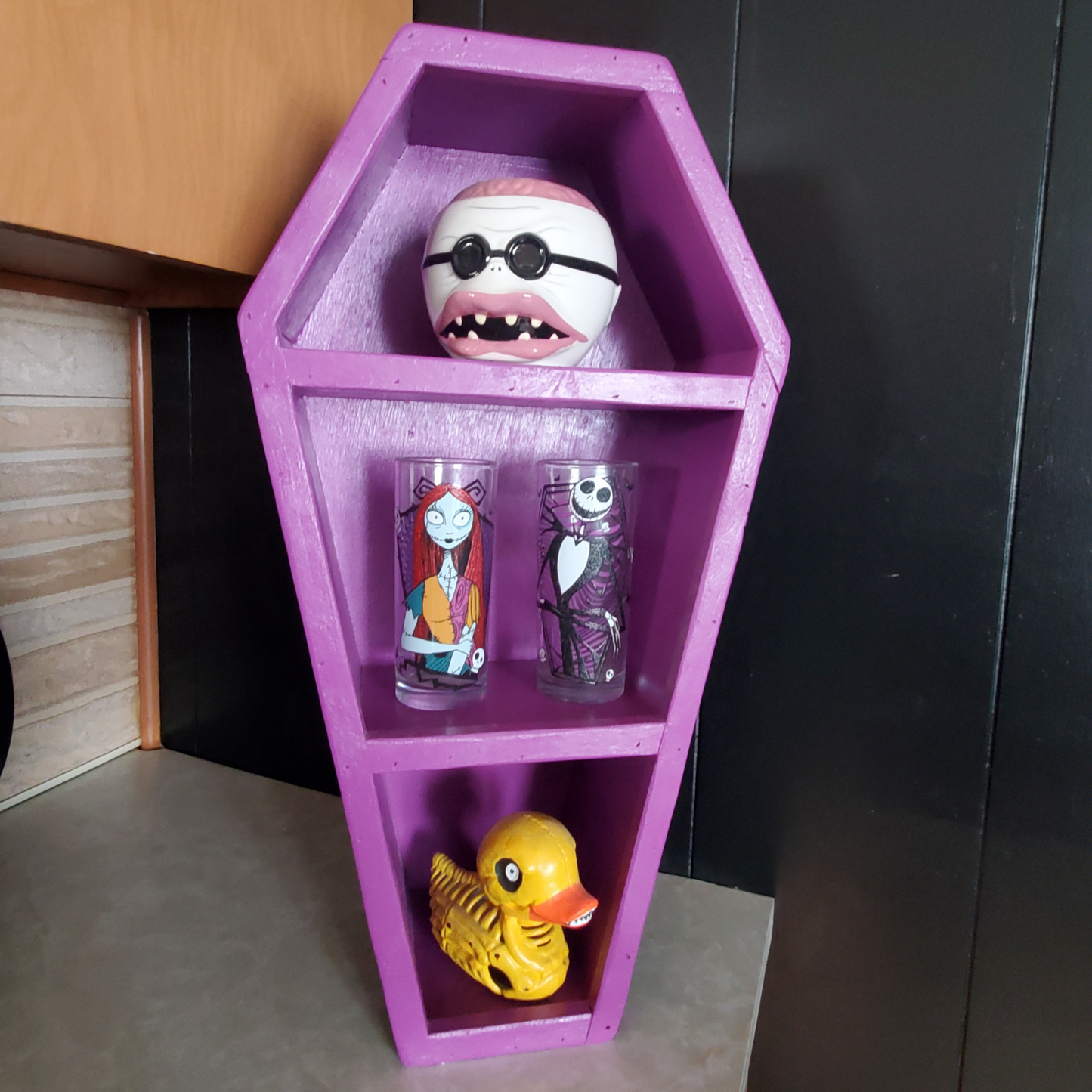 22in Gothic Purple Coffin Shelf