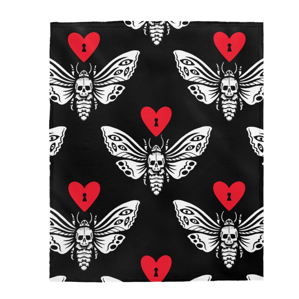 Death Moth Velveteen Plush Blanket