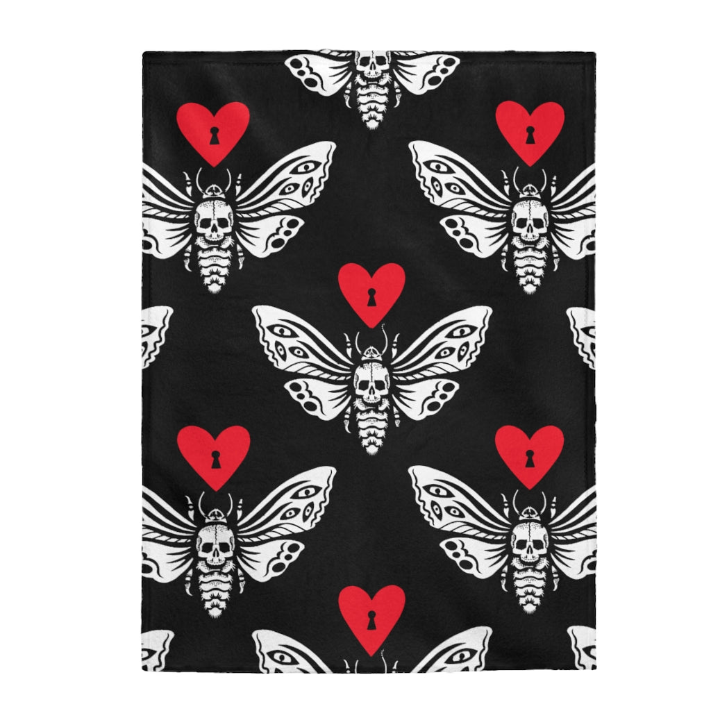 Death Moth Velveteen Plush Blanket