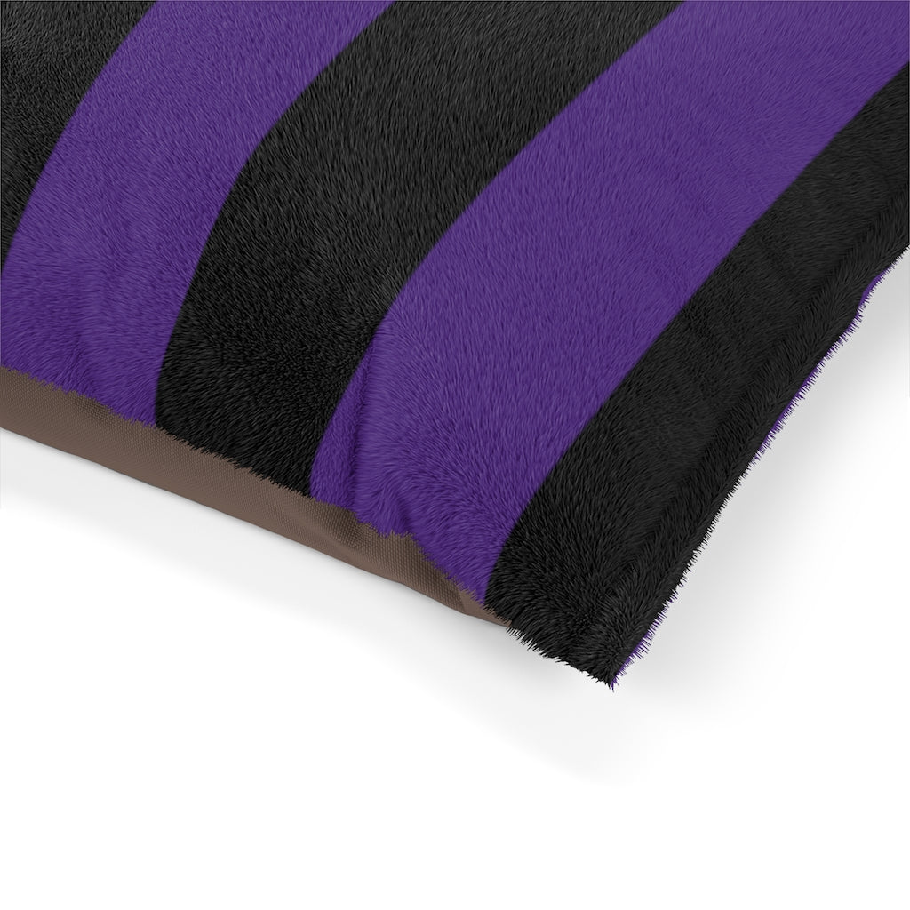 Gothic Purple and Black Striped Pet Bed