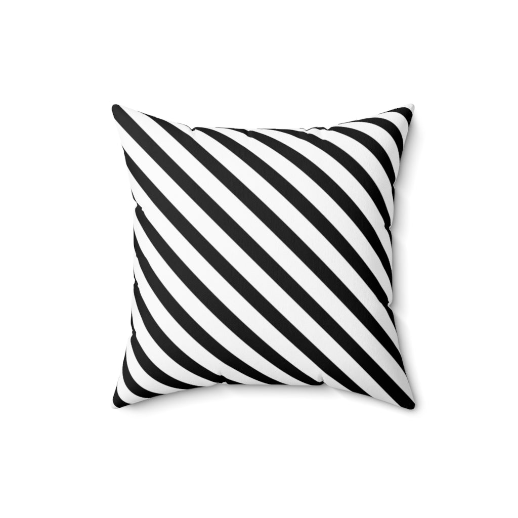 Black and White Striped Throw Pillow