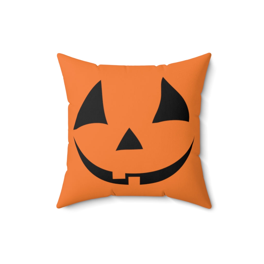 Orange Jack O Lantern Halloween Pillow