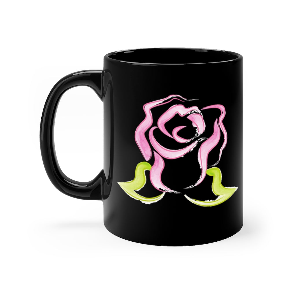 Pastel Pink Gothic Rose Black Coffee Cup