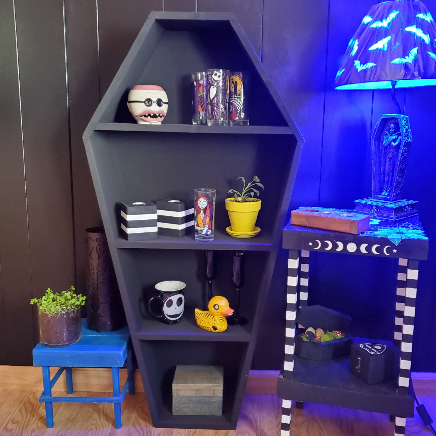 4ft Black Coffin Shelf