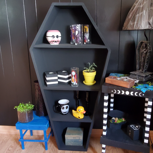 4ft Black Coffin Shelf