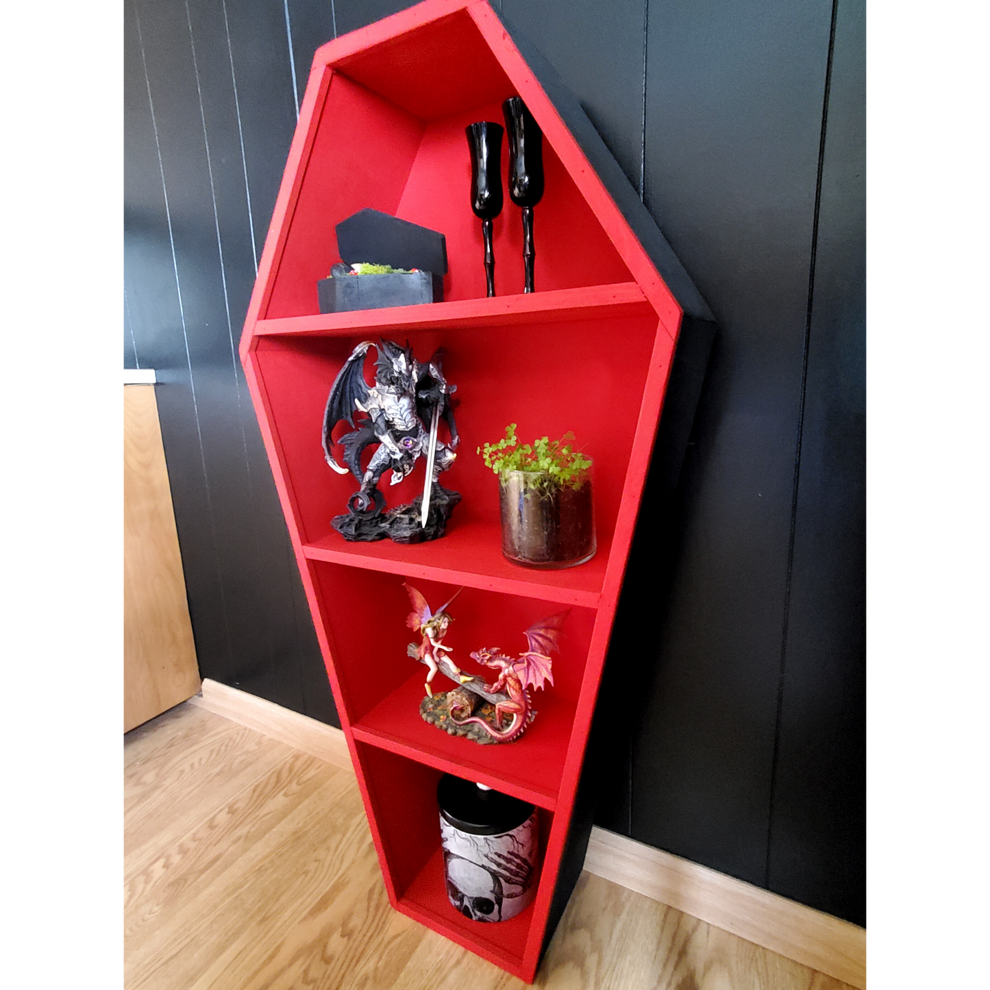 4ft Red Coffin Shelf