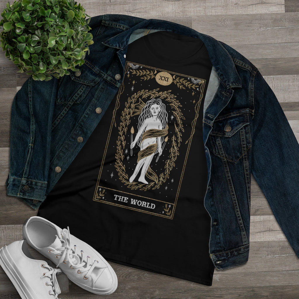 The World Tarot Card Ladies T-Shirt