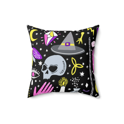 Pastel Goth Witchcraft Pattern Throw Pillow