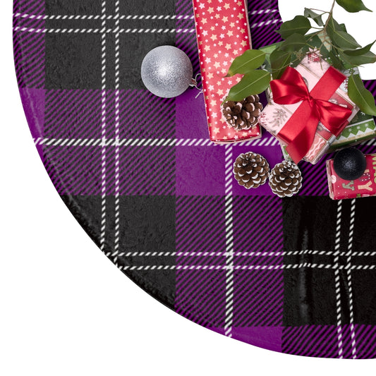 Purple Plaid Gothic Christmas Tree Skirt