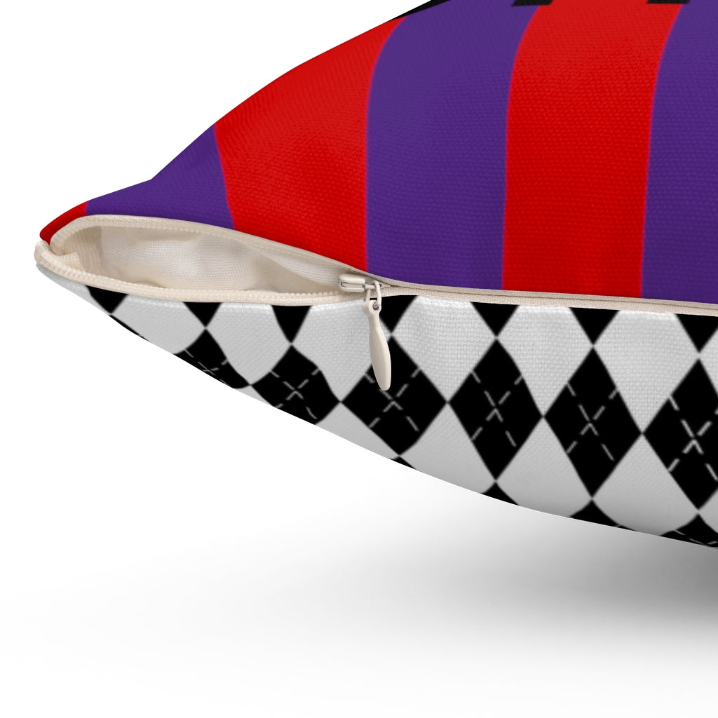 Freak Show Red and Purple Striped Throw Pillow