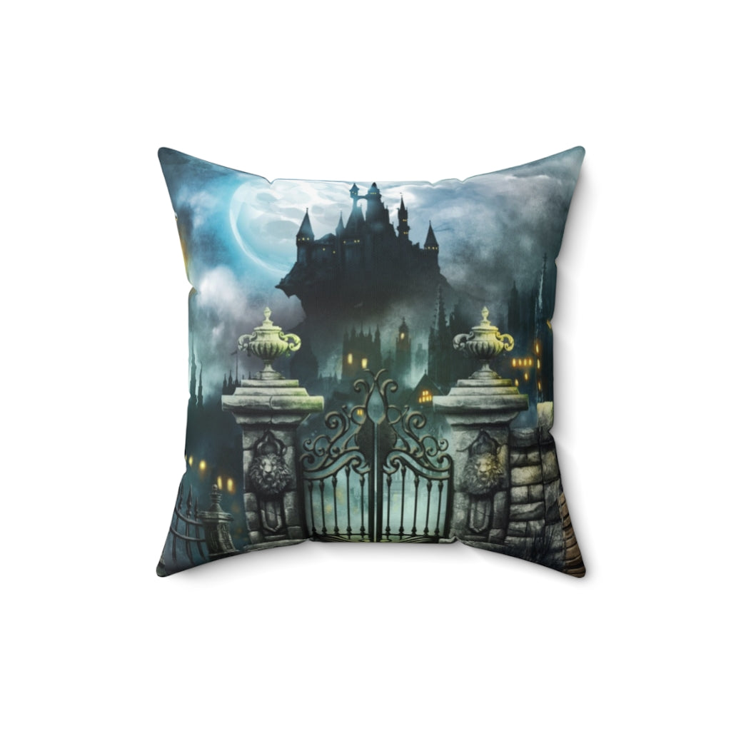 Haunted House Throw Pillow