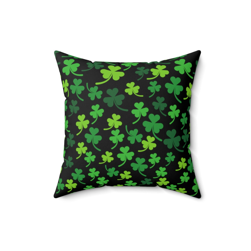 Green Clover Pattern Throw Pillow