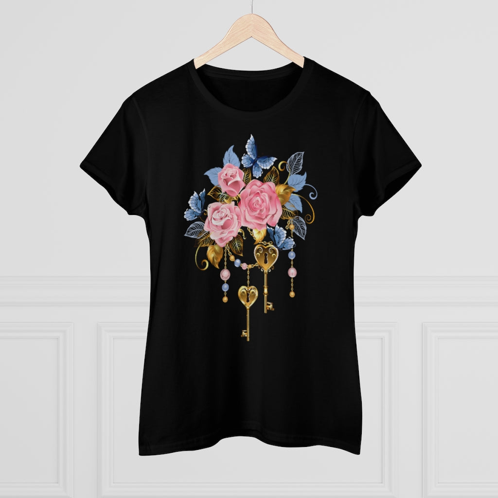 Pastel Goth Floral Butterfly Shirt