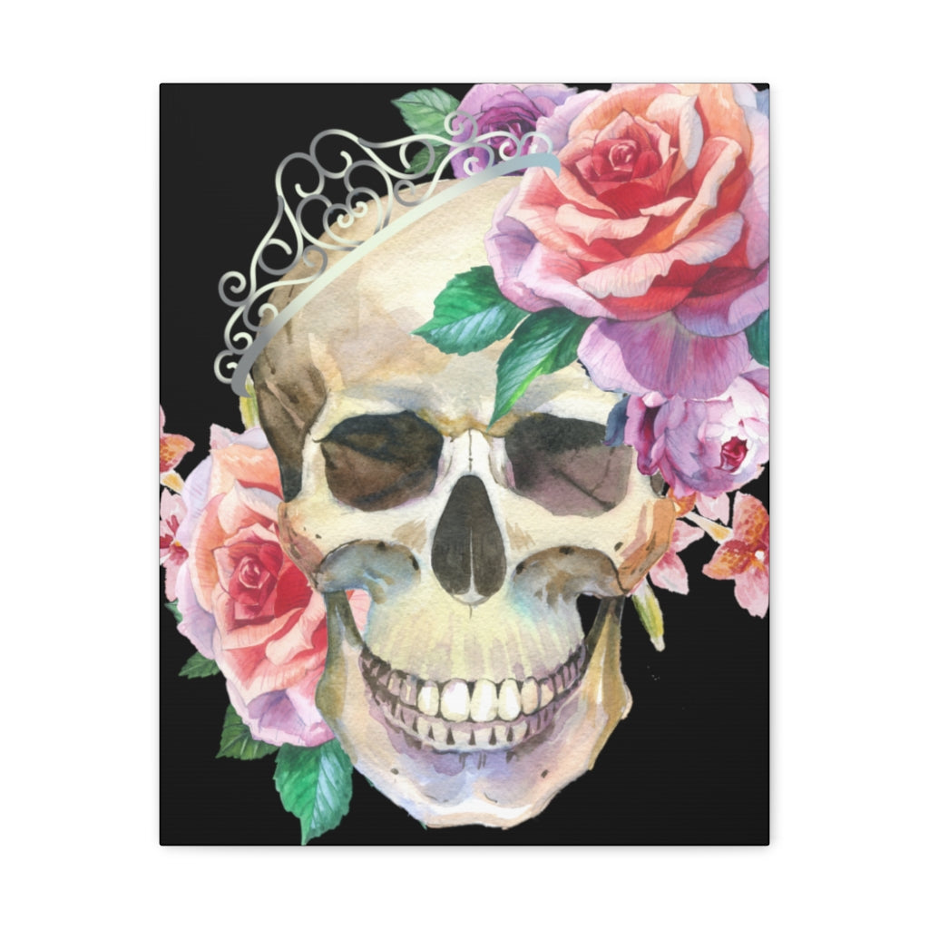 Floral Skull Pastel Goth Hanging Canvas