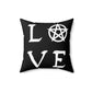 Love Pentacle Black Throw Pillow