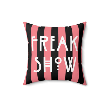 Freak Show Black and Pink Striped Throw Pillow