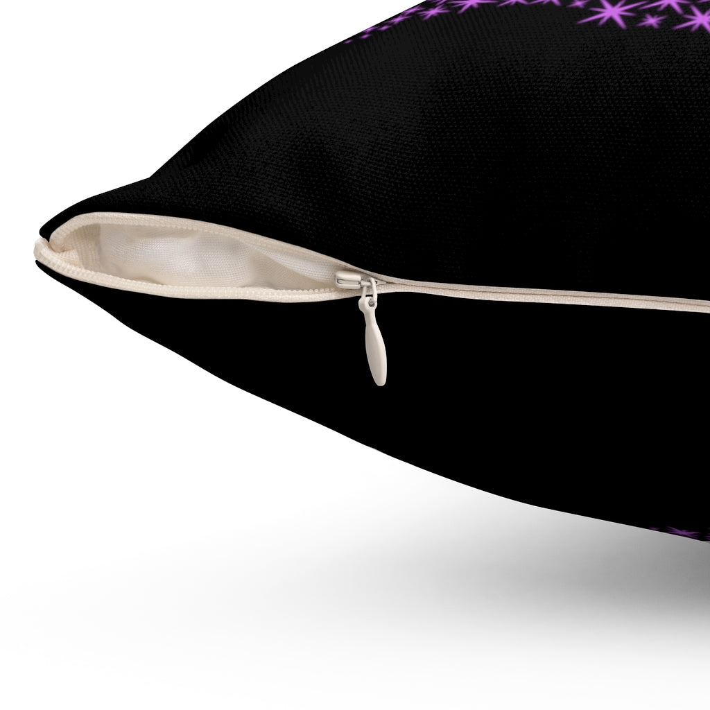 Purple Witchcraft and Chill Black Throw Pillow